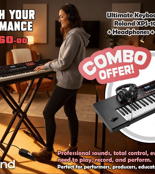 Ultimate Keyboard Combo 1 - Roland XPS - 10X Synthesizer + Headphones + Sustain Pedal Bundle - 
