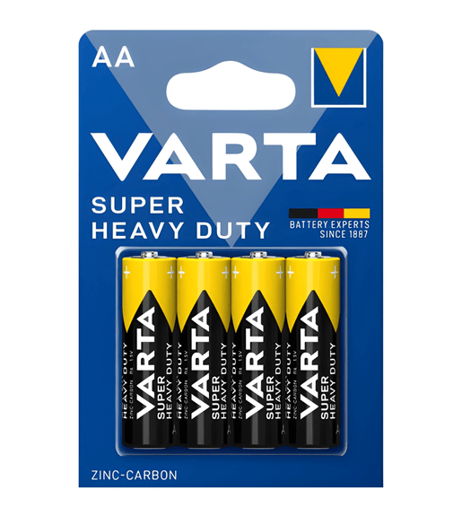 Varta 2006BP4 AAA Zinc Carbon Batteries 1.5V - 4 Pack - 4008496556267