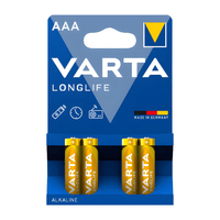 Varta 4103BP4 Longlife AAA Alkaline Batteries - Pack of 4 - 4008496525072