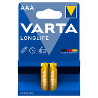 Varta 4103P2 Longlife 1.5V AAA Alkaline Batteries - 2 Pack - 4008496594726