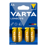 Varta 4106BP4 Longlife Power AA Alkaline Batteries 1.5V - Pack of 4 - 4008496525157