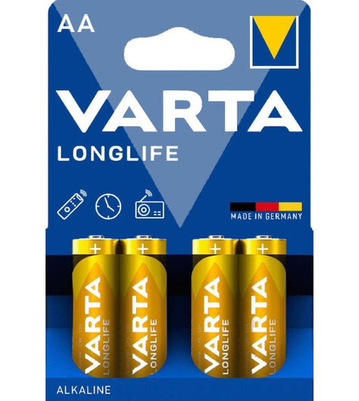 Varta 4106BP4 Longlife Power AA Alkaline Batteries 1.5V - Pack of 4 - 4008496525157
