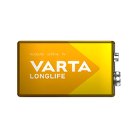 Varta 4122BP1 Longlife 9V Alkaline Battery - Pack of 1 - 4008496525423