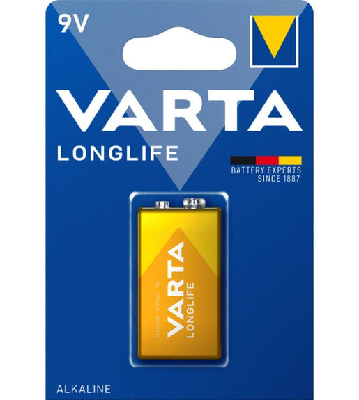Varta 4122BP1 Longlife 9V Alkaline Battery - Pack of 1 - 4008496525423
