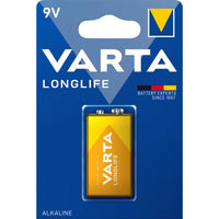 Varta 4122BP1 Longlife 9V Alkaline Battery - Pack of 1 - 4008496525423