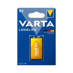 Varta 4122BP1 Longlife 9V Alkaline Battery - Pack of 1 - 4008496525423
