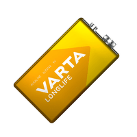 Varta 4122BP1 Longlife 9V Alkaline Battery - Pack of 1 - 4008496525423