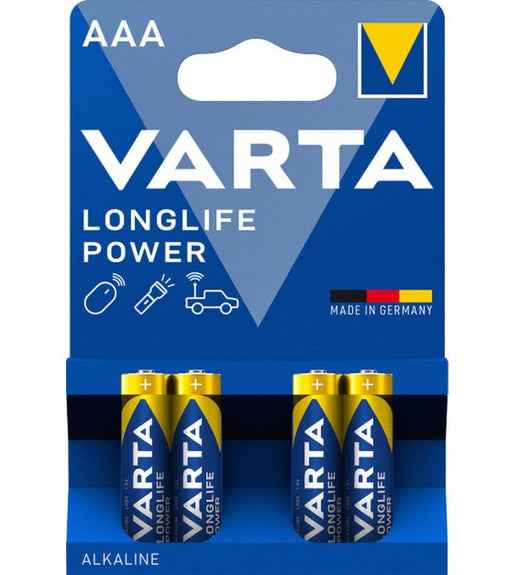 Varta 4903BP4 Longlife Power AAA Alkaline Batteries 1.5V - Pack of 4 - 4008496559749