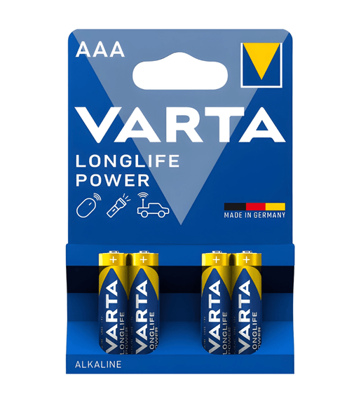 Varta 4903BP4 Longlife Power AAA Alkaline Batteries 1.5V - Pack of 4 - 4008496559749