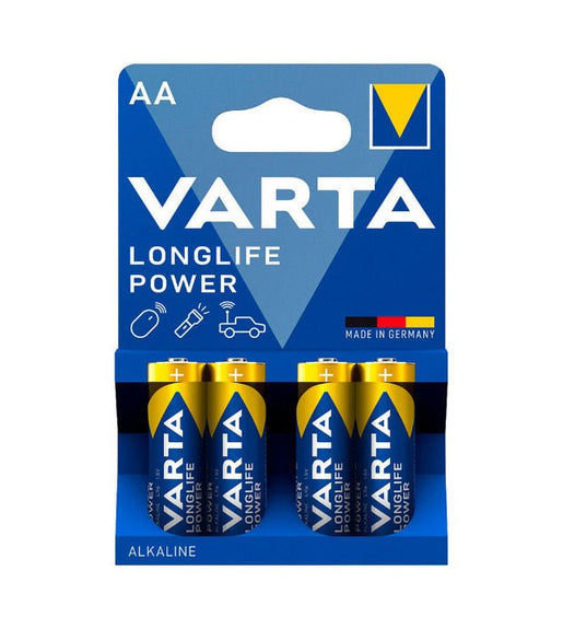 Varta 4906BP4 Longlife Power AA Alkaline Batteries 1.5V Pack of 4 - 4008496559435