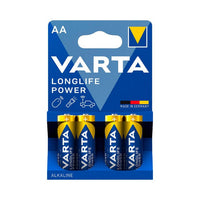 Varta 4906BP4 Longlife Power AA Alkaline Batteries 1.5V Pack of 4 - 4008496559435