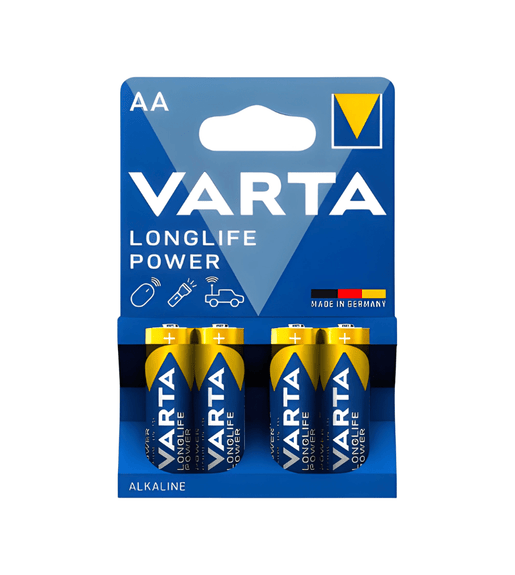 Varta 4906BP4 Longlife Power AA Alkaline Batteries 1.5V Pack of 4 - 4008496559435