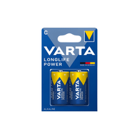 Varta 4914BP2 Longlife Power C Size Alkaline Batteries 1.5V - Pack of 2 - 4008496128129
