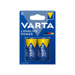Varta 4914BP2 Longlife Power C Size Alkaline Batteries 1.5V - Pack of 2 - 4008496128129