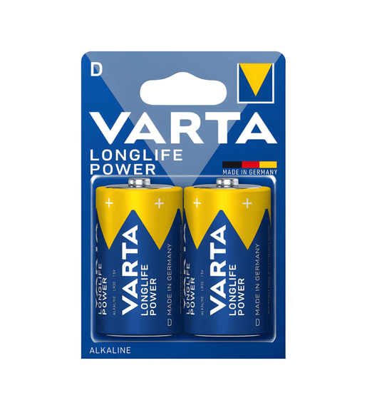 Varta 4920BP2 Longlife Power Size D Alkaline Batteries - Pack of 2 - 4008496128518