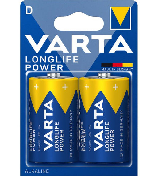 Varta 4920BP2 Longlife Power Size D Alkaline Batteries - Pack of 2 - 4008496128518
