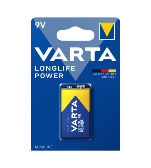 Varta 4922BP1 Longlife Power 9V Alkaline Batteries - Pack of 1 - 4008496559862