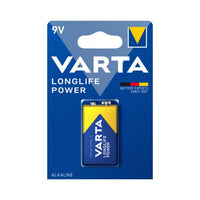 Varta 4922BP1 Longlife Power 9V Alkaline Batteries - Pack of 1 - 4008496559862