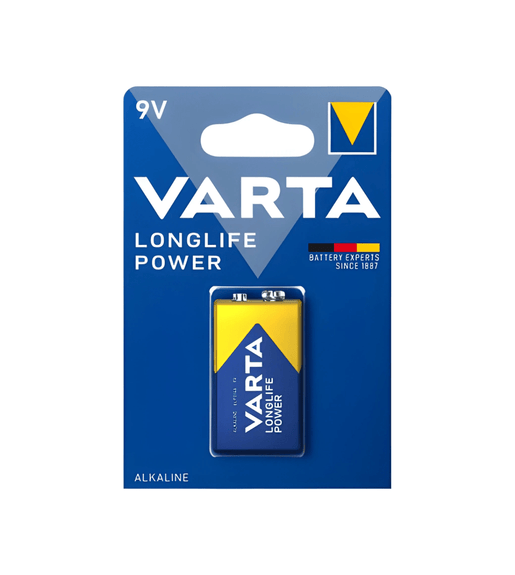 Varta 4922BP1 Longlife Power 9V Alkaline Batteries - Pack of 1 - 4008496559862