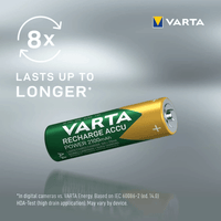 Varta 56706BP4 Accu Power Size AA Rechargeable Batteries 2100 mAh - Pack of 4 - 4008496550692