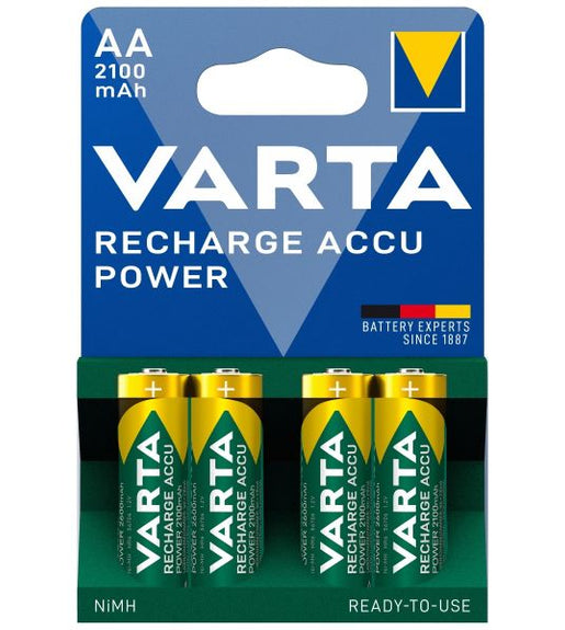 Varta 56706BP4 Accu Power Size AA Rechargeable Batteries 2100 mAh - Pack of 4 - 4008496550692