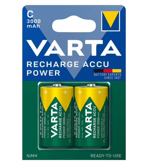 Varta 56714P2 Recharge Accu Power 1.2V C Size 3000 mAh Batteries - 2 Pack - 4008496133529