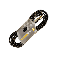 VisioSound INC001 - BK - 6 - 3M Instrument Cable 6.35 - 6.35mm Mono Right Angle 3 Meters - 