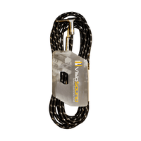 VisioSound INC001 - BK - 6 - 3M Instrument Cable 6.35 - 6.35mm Mono Right Angle 3 Meters - 