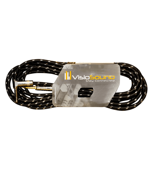 VisioSound INC001 - BK - 6 - 3M Instrument Cable 6.35 - 6.35mm Mono Right Angle 3 Meters - 