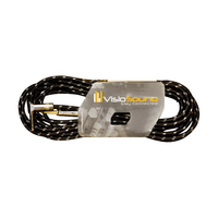 VisioSound INC001 - BK - 6 - 3M Instrument Cable 6.35 - 6.35mm Mono Right Angle 3 Meters - 