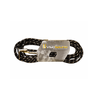 VisioSound INC001 - BK - 6M Instrument Cable 6.35mm Mono Right Angle Jack 6m - 