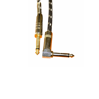 VisioSound INC001 - BK - 6M Instrument Cable 6.35mm Mono Right Angle Jack 6m - 