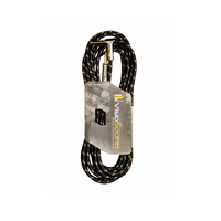 VisioSound INC001 - BK - 6M Instrument Cable 6.35mm Mono Right Angle Jack 6m - 