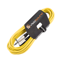 VisioSound INC001 - GR/YE - 3M Instrument Cable 6.35 - 6.35mm Mono Right Angle 3m - 