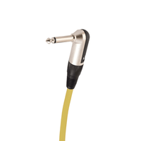 VisioSound INC001 - GR/YE - 3M Instrument Cable 6.35 - 6.35mm Mono Right Angle 3m - 