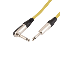 VisioSound INC001 - GR/YE - 3M Instrument Cable 6.35 - 6.35mm Mono Right Angle 3m - 