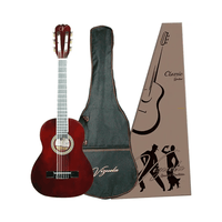 Vizcaya VC-130-WR 30-Inch 1/4 Size Classical 6-String Guitar - Wine Red - 