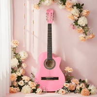 Vizcaya VC-134-Pink 34-Inch 1/2 Size Classical 6-String Guitar - Pink - 