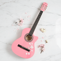 Vizcaya VC-134-Pink 34-Inch 1/2 Size Classical 6-String Guitar - Pink - 