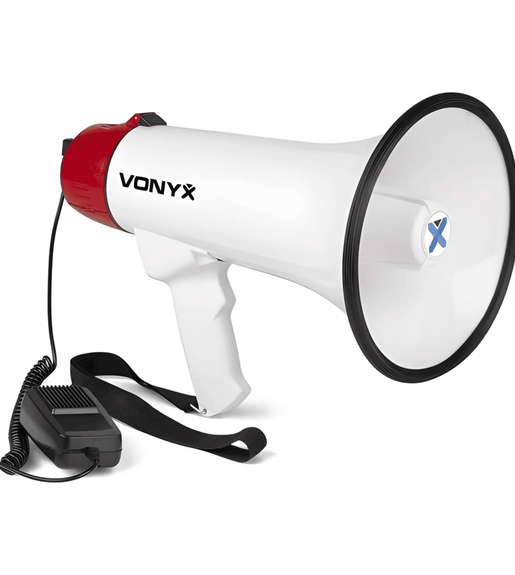 Vonyx MEG045 40watt megaphone with USB/SD recording & siren - 8715693347258