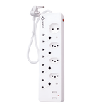 Waco 8 - Way A0013164 Multiplug: High - Capacity Power Strip with Advanced Safety Shutters - 6009511100287