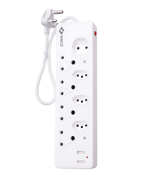 Waco 8 - Way A0013164 Multiplug: High - Capacity Power Strip with Advanced Safety Shutters - 6009511100287