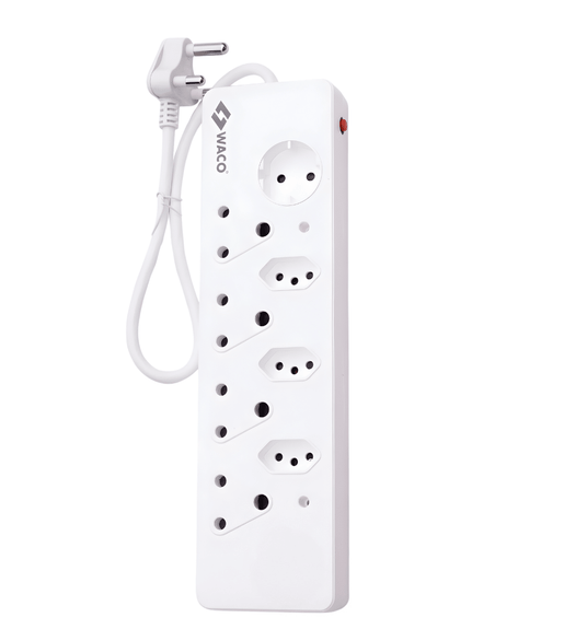 Waco 8-Way A0013164 Multiplug: High-Capacity Power Strip with Advanced Safety Shutters - 6009511100287