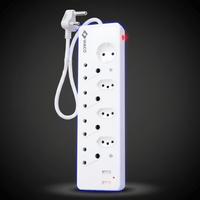 Waco A0013170 / SN028USB 8-Way Multiplug Extension Socket with USB (0.5m) - 