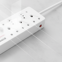 Waco SN026S 6 - Way Multiplug - 16A, 2 - Pin with Schuko - 