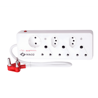 Waco SN026S 6 - Way Multiplug - 16A, 2 - Pin with Schuko - 