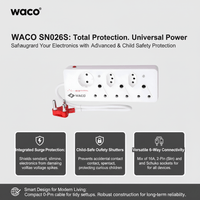 Waco SN026S 6 - Way Multiplug - 16A, 2 - Pin with Schuko - 