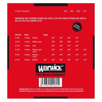 Warwick Red Label 42200 M4 Long Scale Bass Guitar Strings (45-105 Medium) - 4033685000894