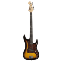 Washburn WSB500TS 4-String Electric Bass Guitar – Tobacco Sunburst - 
