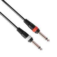XMAX CX1.5SIG-2J-2RCA Dual 6.35mm Mono Jack to Dual RCA Audio Interconnect Cable (1.5 Meters) - 